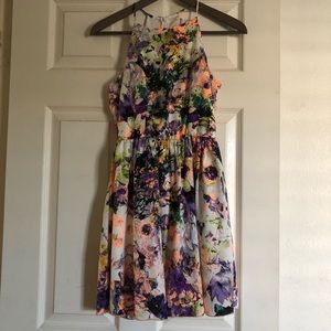 Beautiful floral high neck dress